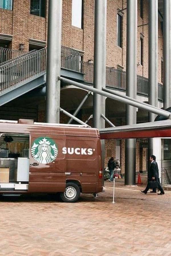 11.) LOLOL. The designer secretly hated Starbucks.