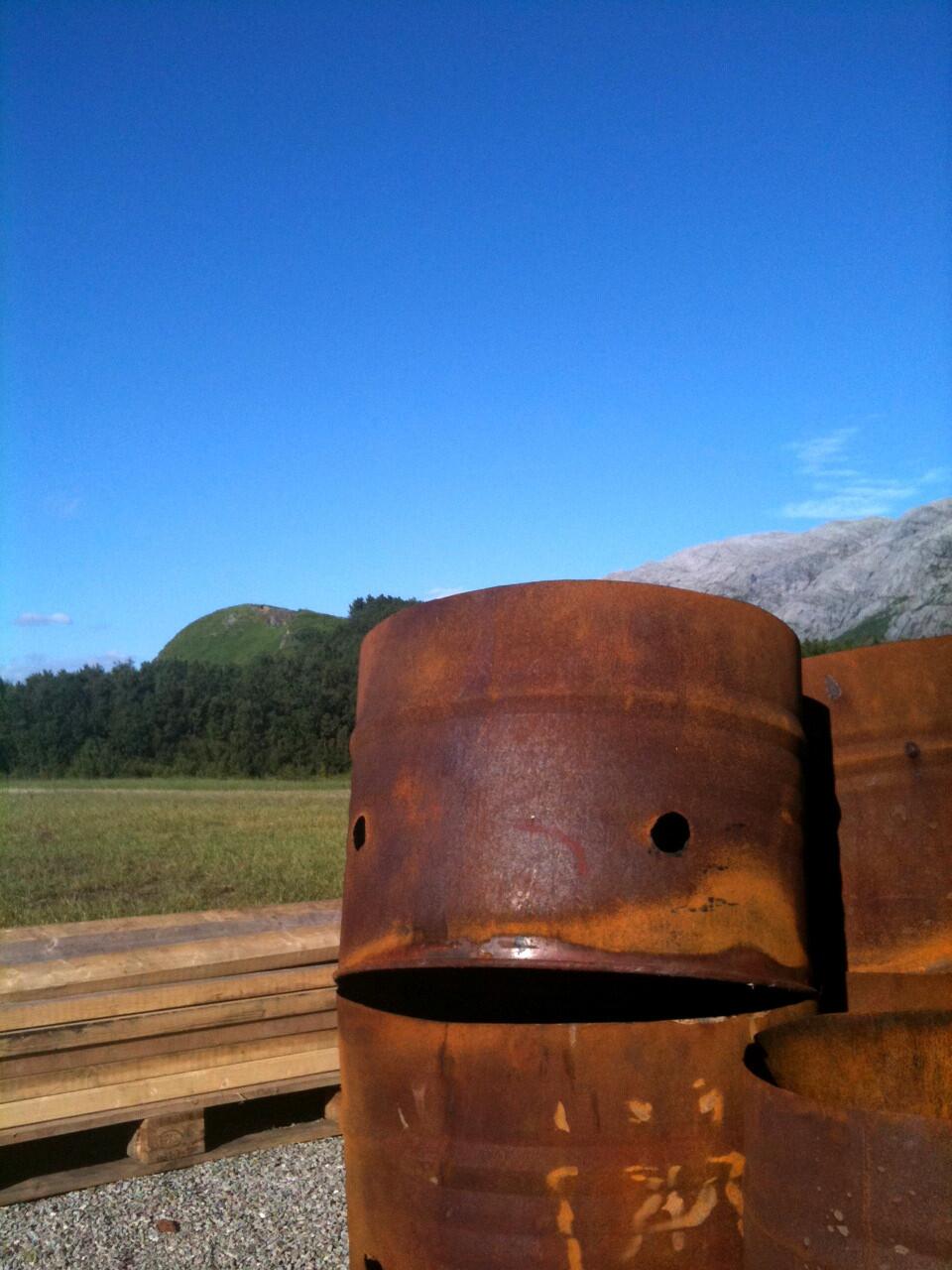 This rusty bucket is having a delightful day.
