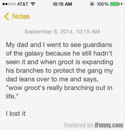 My Dad And I Went To See Guardians