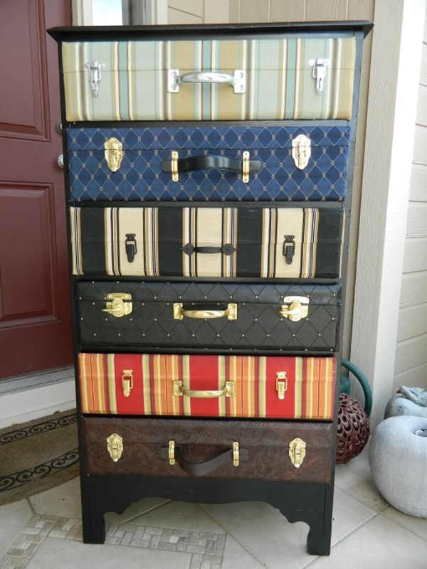 2.) Transform a chest of drawers into a "bottomless suitcase."