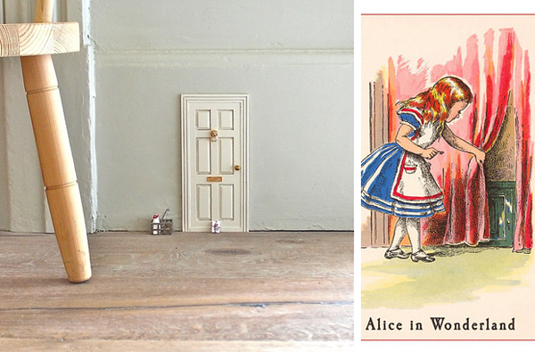 4.) Cover wall outlets with Alice in Wonderland themed doors.